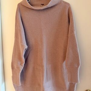 Free People Pink Cowl Neck Sweater Relaxed Fit